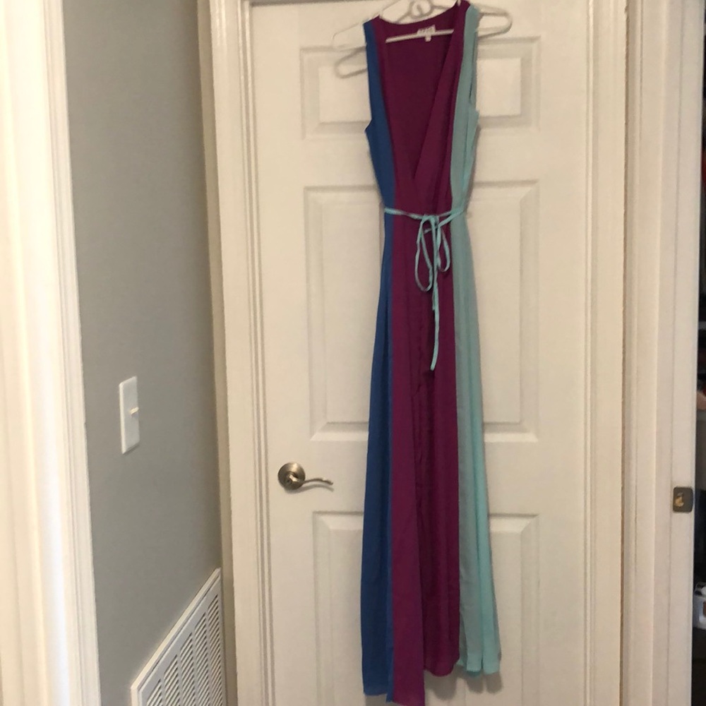 Vici Tri Color Maxi wrap dress